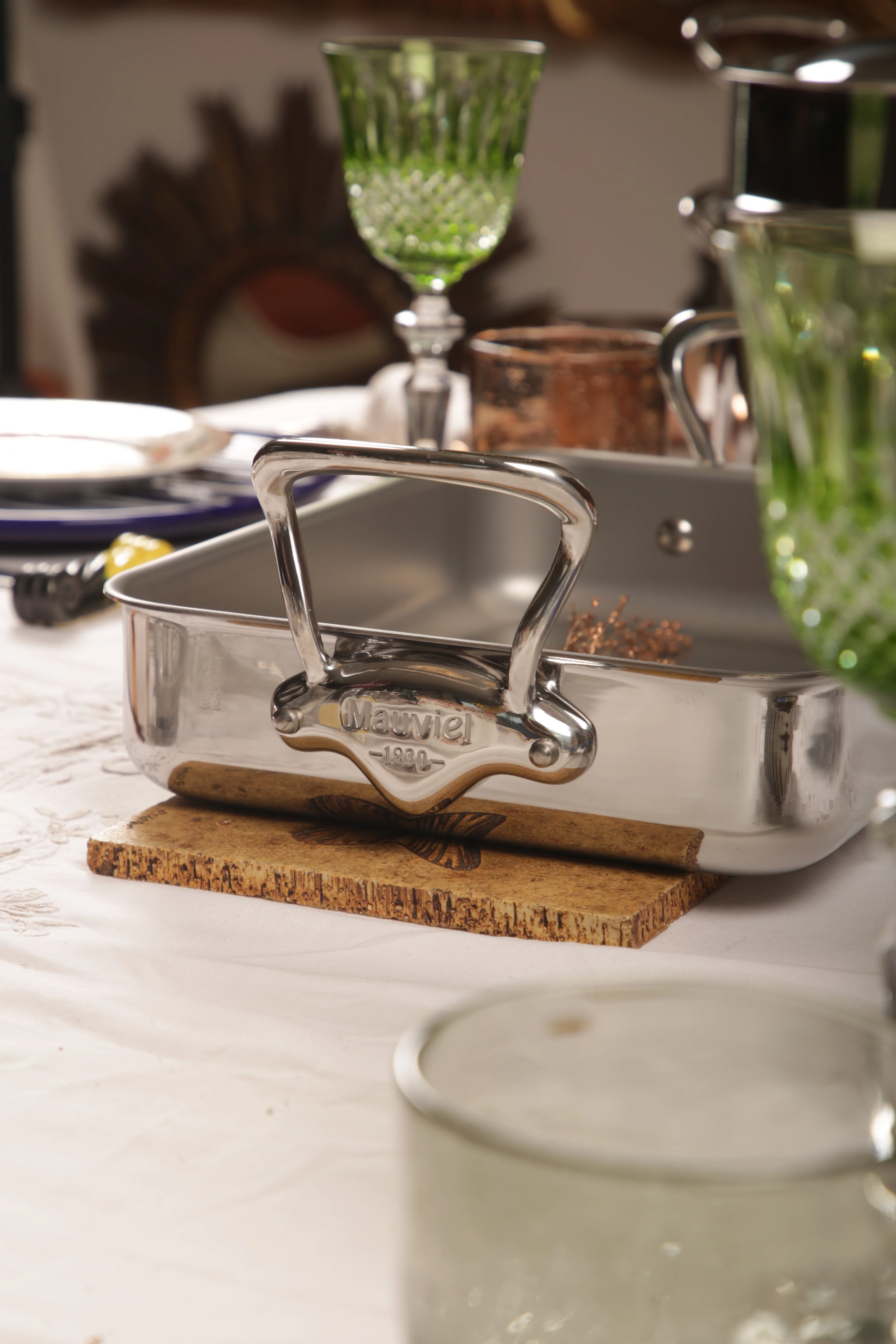 Mauviel Stainless Steel Roasting Pan With Cast Stainless Steel Handle, 9.8 x 8.6-in - Image 5